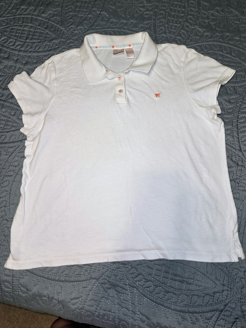 Aeropostale Women's XL White Polo Style Shirt